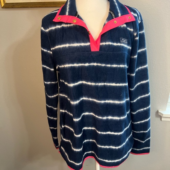 Simply Southern Fleece Women Pink Blue Tie Dye Top Long Sleeve Medium - Picture 6 of 10